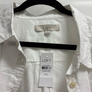 LOFT White Button-Up Shirt XXL